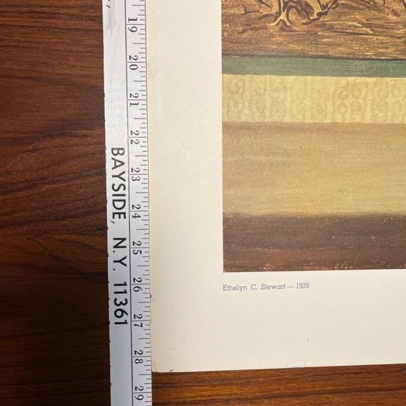 Vintage Large Lithograph Ethelyn C Stewart 1939 Masters 28x22 Art Autumn Summer - Picture 11 of 17